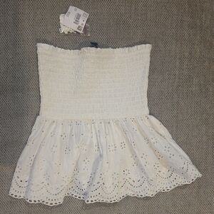 American Eagle Outfitters White Eyelet Blouse